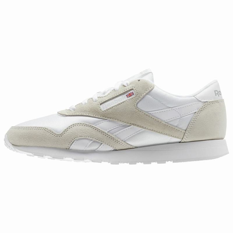 Tenisi Reebok Classic Nylon Barbati Albi/Gri Deschis Romania WF7029VB